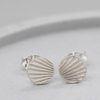 Simple Sterling Silver Studs With Art Deco Motif, 5 of 12