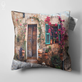 House With Blue Shutter Decorative Cushion Cover, 5 of 7