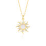 White Opal Sun And Sunburst Necklace In Sterling Silver, thumbnail 3 of 7