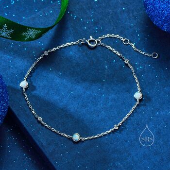 Delicate Opal Bracelet In Sterling Silver, 6 of 11