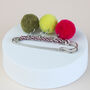 Pom Pom Charm Safety Pin Brooch, thumbnail 2 of 5