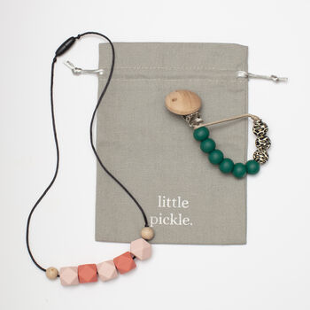 Teething Necklace And Dummy Clip Baby Gift Set, 12 of 12