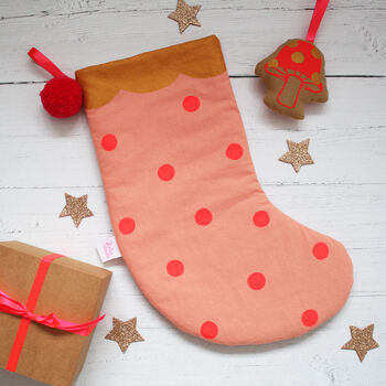 Personalised Spotty Christmas Stocking, 6 of 10