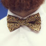 Mens Yellow And Brown Floral Print Bow Tie, thumbnail 1 of 6