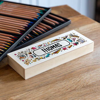 Personalised Wooden Pencil Case Box, 3 of 4