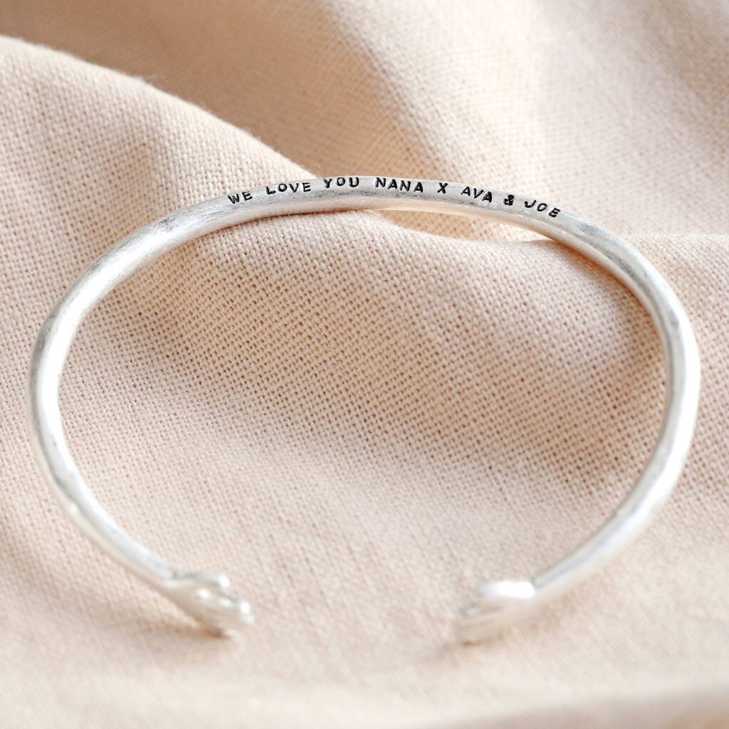 Personalised Adjustable Hug Hands Bangle By Lisa Angel