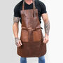 Personalised Double Pocket Full Grain Leather Apron, thumbnail 1 of 8
