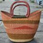 Natural And Green Handwoven Market Basket, thumbnail 1 of 6