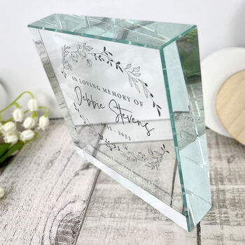 Personalised Wreath Memorial Crystal Token, 2 of 5