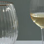 G Decor Set Of Four Ribbed Wine Glasses With Silver Rim, thumbnail 5 of 5