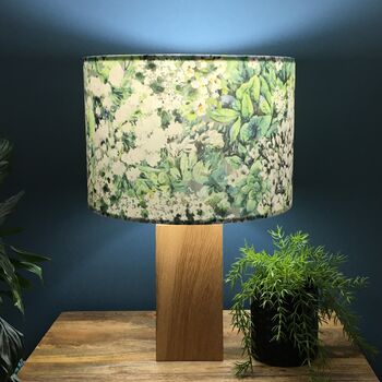 Betty Green White Floral Velvet Drum Lampshades, 3 of 9