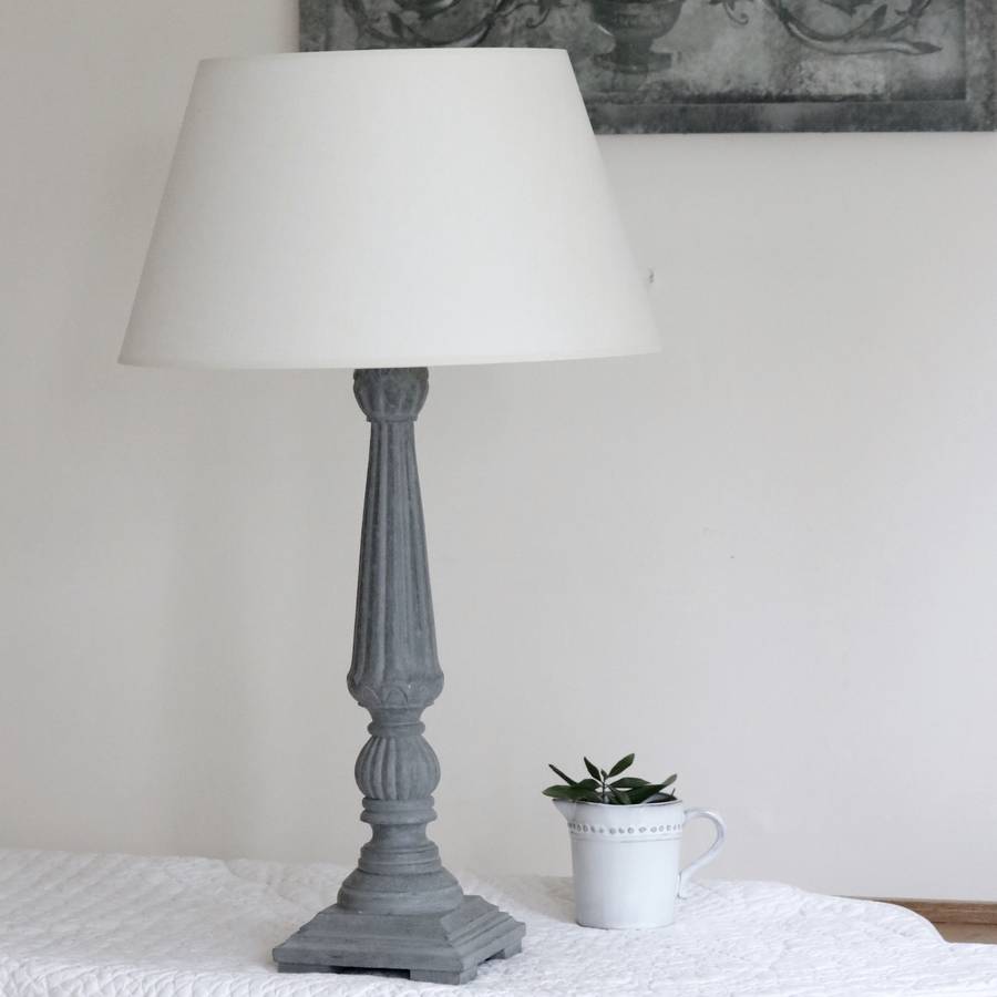 Tall French Grey Table Lamp By Victoria Jill