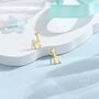 Sterling Silver Tiny Giraffe Stud Earrings, thumbnail 6 of 12