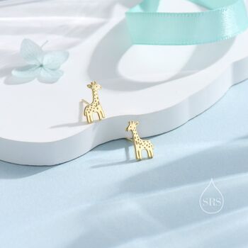 Sterling Silver Tiny Giraffe Stud Earrings, 6 of 12