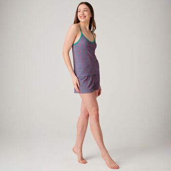 Women's 'Spectra Leopard' Bamboo Camisole Short Pyjama Set, 2 of 6