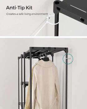 Portable Open Wardrobe Clothes Rack Fabric Shelves, 6 of 7