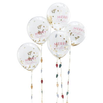 Christmas Confetti Balloons With Light Bulb Tails, 2 of 3