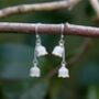 White Lily Of The Valley May Birth Flower Drop Earrings, thumbnail 1 of 4