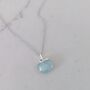 The Orb Aquamarine March Birthstone Necklace, Silver, thumbnail 5 of 7