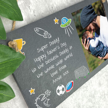 Personalised 'Our Adventures' Photo Slate Hanging Plaque 25 X 15cm, 4 of 5