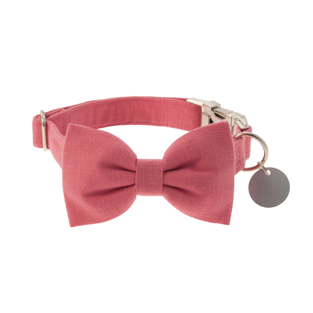 pink dog collar with bow