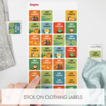 Personalised Jungle Fun Design Kids Name Labels Pack 144 Labels, 3 of 4
