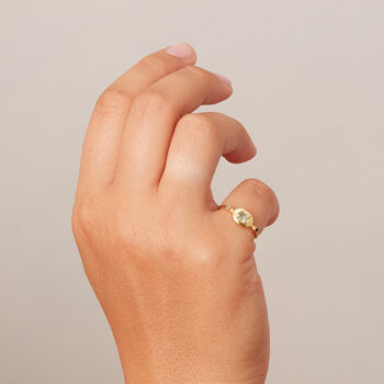 Green Amethyst Solitaire Stacking Ring, 18k Gold Vermeil, 4 of 9