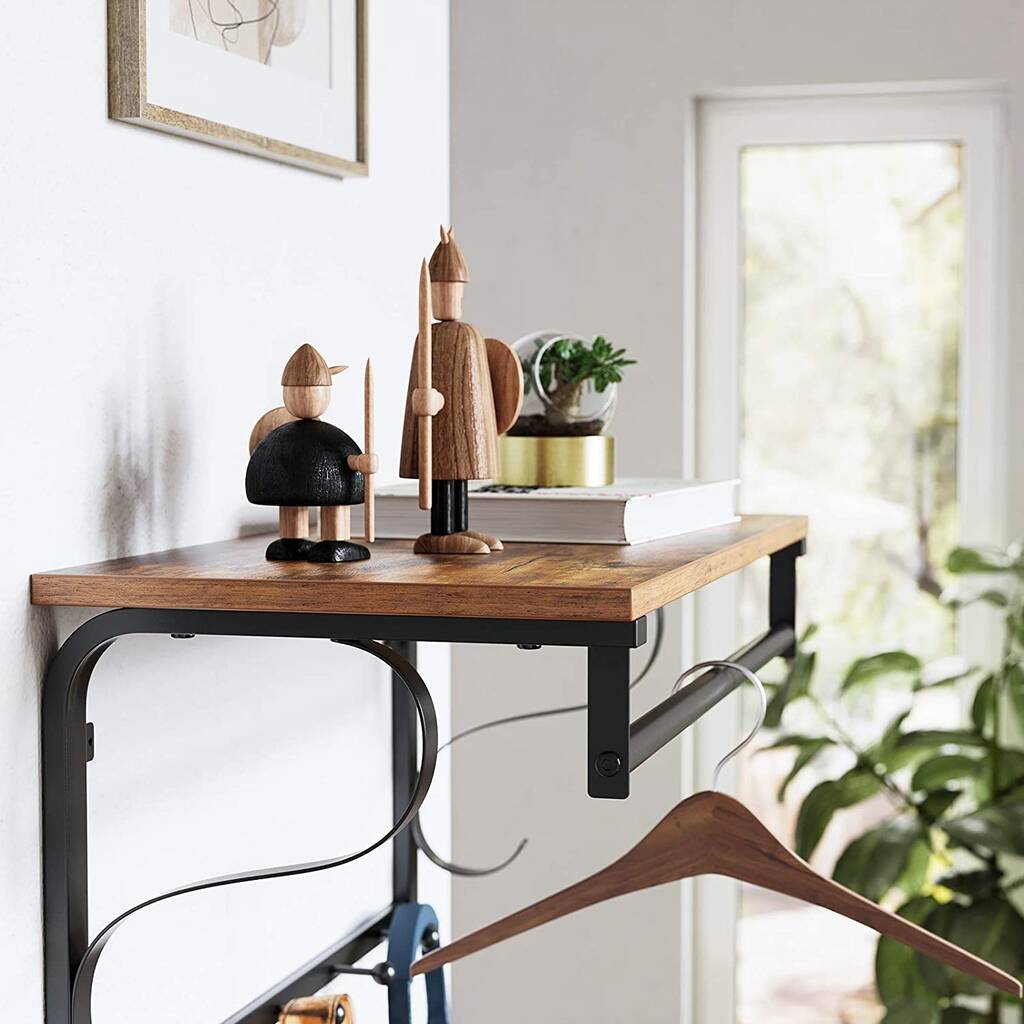 Industrial Coat Rack Floating Shelf With Hook By Momentum