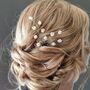 Pearl Flower Bridal Hair Pin – Gold, thumbnail 4 of 5