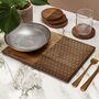 Lián Rectangle Wood Placemats With Wood Coasters, thumbnail 1 of 6