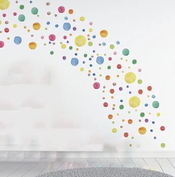 Multicoloured Polka Dot Wall Decal Stickers, Removable, 4 of 5