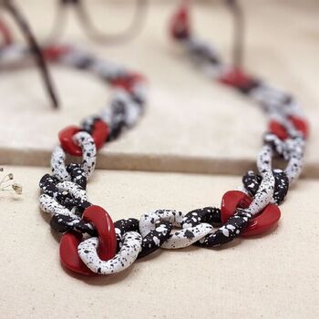 Glasses Chain Red, Black And White Chunky Acrylic Chain, 5 of 11