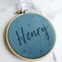 Child's Name Nursery Embroidery Hoop Wall Art, thumbnail 2 of 3