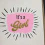 Handmade Baby Card With Embroidered Wording, thumbnail 3 of 5