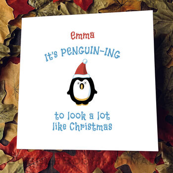 Personalised Christmas Card With Penguin, 5 of 6