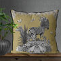 Tropical Zebra Cushion In Gold, thumbnail 1 of 7