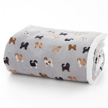 Doodle Dog Throw With Sherpa Backing 41021008, 2 of 2