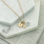 Gold Plated Pisces And Birthstone Necklace, thumbnail 3 of 7