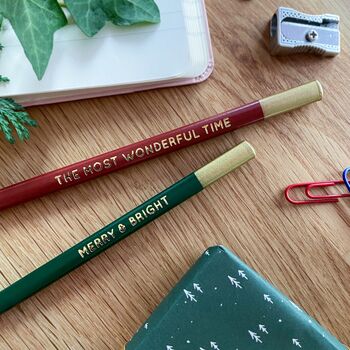 Set Of Four Christmas Message Pencils, 9 of 11