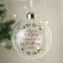 Personalised Christmas Glass Bauble Hanging Decoration, thumbnail 2 of 5