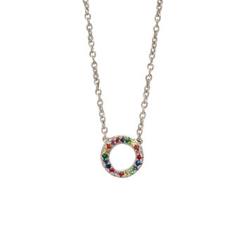 Gold Or Silver Rainbow Eternity Necklace, 8 of 10