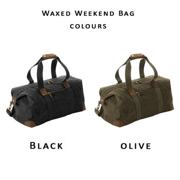 Personalised Waxed Travel Weekend Bag, 7 of 7