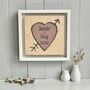 Love Heart With Names And A Date Printed On Wood, thumbnail 6 of 11