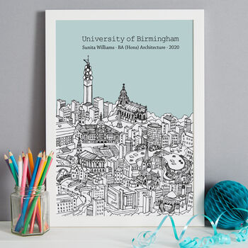 Personalised Birmingham Graduation Gift Print, 5 of 9
