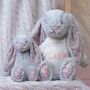 Personalised Blossom Silver Bunny Soft Toy, thumbnail 2 of 5