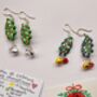 Handmade Christmas Holly Earrings With Stand, thumbnail 2 of 9