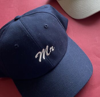 Personalised Mr 'Script' Embroidered Cap, 4 of 5