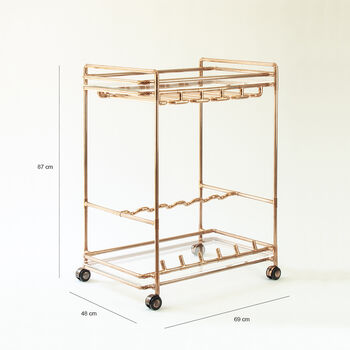Handmade Drink Trolley With Wine Rack And Glass Rack, 4 of 5