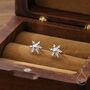 Sterling Silver Snowflake Stud Earrings, thumbnail 1 of 10