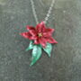 Poinsettia Christmas Flower Necklace, thumbnail 4 of 6